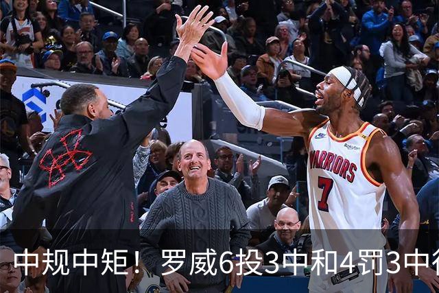 中规中矩！罗威6投3中&4罚3中得到9分8板1断1帽